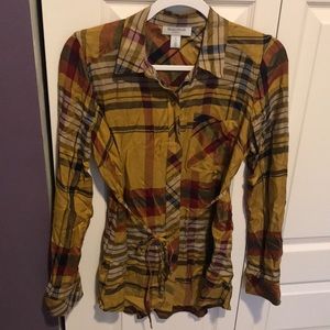 Plaid maternity shirt